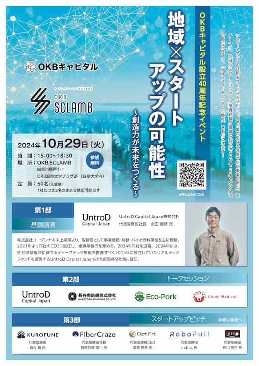 OKBキャピタル40周年イベントでピッチ登壇します